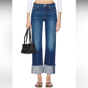 MOTHER The Checkerboard Duster Flood Cuff Jeans in Bunny Hop Size 26